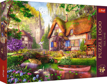 Trefl Premium Puzzle 1000 kosov - Čas za čaj: Gozdna koča