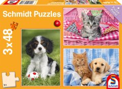 Schmidt Puzzle Moje najljubše živali 3x48 kosov