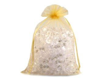 Darilna vrečka 20x26 cm organza - zlata (5 kosov)
