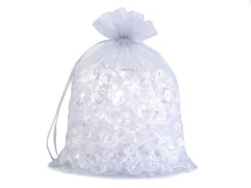 Darilna vrečka 20x26 cm organza - srebrna (5 kosov)