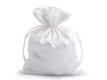 Darilna vrečka 13x18 cm saten - bela (10 kosov)