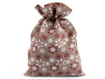 Božična darilna vrečka snežinke 20x30 cm - naravna barva. (10 kosov)