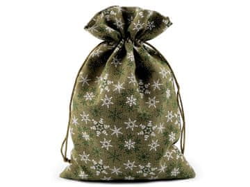 Božična darilna vrečka snežinke 20x30 cm - zelena (10 kosov)
