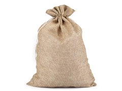 Božičkova darilna vrečka 19,5x27 cm imitacija jute - naravna (20 kosov)