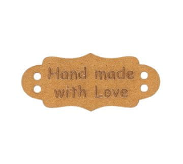 Obliž "HAND MADE WITH LOVE" papir - komplet 6 kosov - 40x17 mm