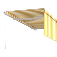 Vidaxl Ročna tenda 3 x 2,5 m Rumene in bele črte 100% poliester