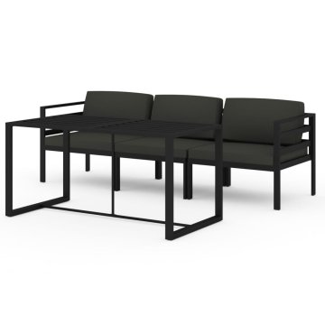 Vidaxl Vrtna sedežna garnitura 4-delna z blazinami aluminij antracit