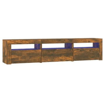 Vidaxl TV omarica z LED lučkami dimljeni hrast 180x35x40 cm