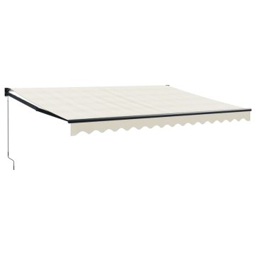 Vidaxl Ročna tenda 4,5 x 3 m Krem 100% poliester