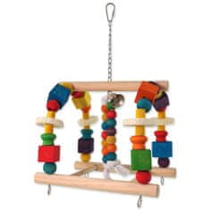 Igrača ptica Jewel visi iz lesa z zvončkom 40x23cm