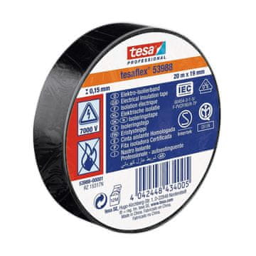 Tesa Izolacijski trak TESA Black (20 m x 19 mm)