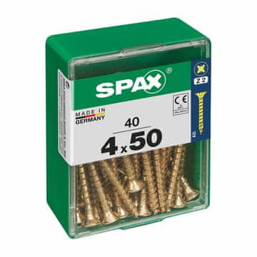 BigBuy Škatla z vijaki SPAX Vijak za les z ravno glavo (4 x 50 mm) (4,0 x 50 mm)