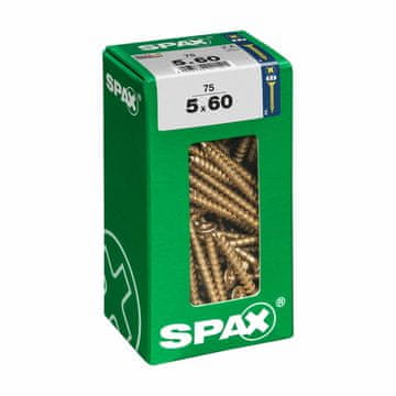 BigBuy Škatla z vijaki SPAX Vijak za les z ravno glavo (5 x 60 mm) (5,0 x 60 mm)
