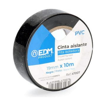 Edm Izolacijski trak EDM 10 m x 19 mm Črni PVC