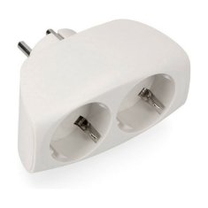 Edm Vtični adapter EDM Dvojni 2400 W 250 V 16 A Termoplastični