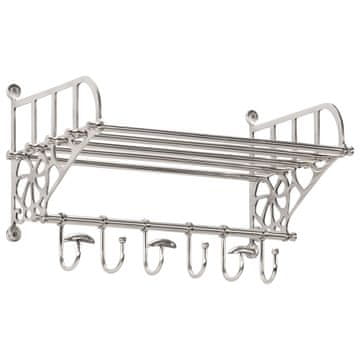 shumee Stensko stojalo z obešalniki za plašče aluminij