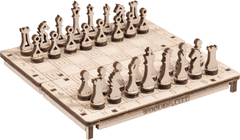 Wooden city Leseno mesto 3D šah in dama 2v1