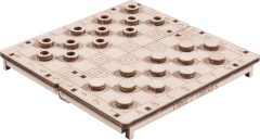 Wooden city Leseno mesto 3D šah in dama 2v1