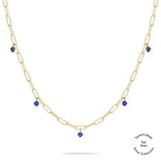 Tamaris Luksuzna pozlačena ogrlica z modrimi cirkoni TJ-0540-N-45