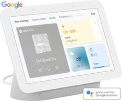 Google Nest Hub 2nd Gen pametni zaslon / zvočnik, WiFi, Bluetooth, Google Assistant + Home, bela