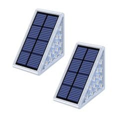 Netscroll 2-delni komplet vodoodpornih LED solarnih uči, za stopnice, teraso, osvetlitev vrtne potke, hitro polnjenje, prihranek pri stroških elektrike, avtomatski priklop, 8-10 ur svetlenja, StepLights