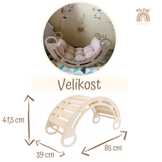 Olakids Montessori gugalnica z blazino (bež), naravna, 85 cm, 5 v 1, 7 v 1