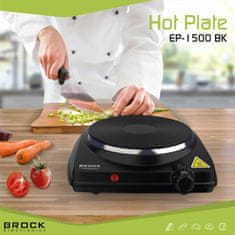 BROCK EP 1500 BK električna kuhalna plošča, črna