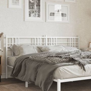 Vidaxl vidaXL Kovinsko vzglavje postelje belo 193 cm