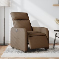 Vidaxl Električni naslanjač rjavo blago