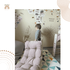 Olakids Montessori gugalnica z blazino (bež) in toboganom, naravna, 85 cm, 5 v 1, 7 v 1