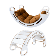Olakids Montessori gugalnica z blazino (rjava), Bela, 85 cm, 5 v 1