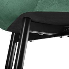 tectake 2-delni komplet stolov Monroe z žametnim videzom - Temno zelena