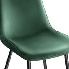 tectake 2-delni komplet stolov Monroe z žametnim videzom - Temno zelena