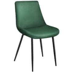 tectake 8-delni komplet stolov Monroe z žamentim videzom - Temno zelena