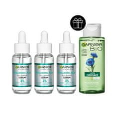 Garnier Skin Naturals Hyaluronic Aloe Replumping Super Serum Set 3x serum za obraz 30 ml + micelarna vodica 100 ml za ženske