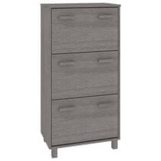 Vidaxl Omara za čevlje HAMAR svetlo siva 59,5x35x117 cm trdna borovina