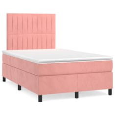 Vidaxl Box spring postelja z vzmetnico roza 120x190 cm žamet