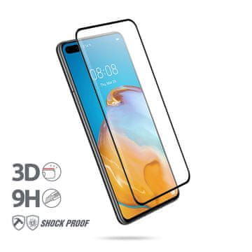 Crong Crong 3D Armor Glass - kaljeno steklo 9H za celoten zaslon Huawei P40 + montažni okvir