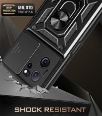 R2Invest Etui ovitek Slide Ring za Samsung Galaxy A14 5G črn