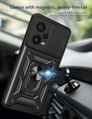 R2Invest Etui ovitek Slide Ring za Samsung Galaxy A14 5G črn