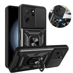 R2Invest Etui ovitek Slide Ring za Samsung Galaxy A14 5G črn