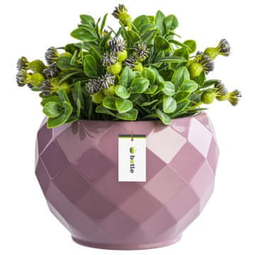 botle Keramični cvetlični lonec roza 15,5 cm H14,5 cm sijajni