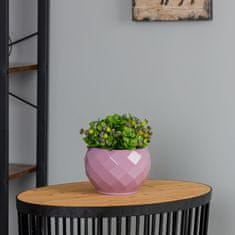 botle Keramični cvetlični lonec roza 15,5 cm H14,5 cm sijajni