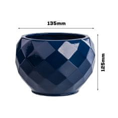 botle Keramični pokrov za cvetlične lončke barva mornarsko modra 13,5 cm H12,5 cm sijajni