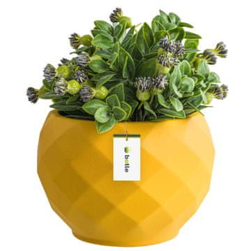 botle Keramični cvetlični lonec Rumena 13,5 cm H12,5 cm mat