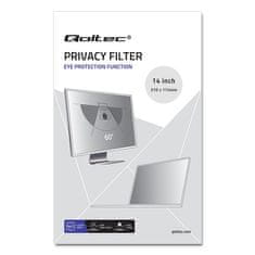 Qoltec filter zasebnosti qoltec 14" | 16:9 | zaščita oči | panoramski