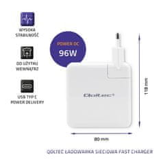 Qoltec Qoltec power charger fast 96w| 5-20v | 3- 4,7a | usb c pd | bela