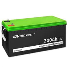 Qoltec gelska baterija qoltec | 12 V | 200 Ah | 59,5 kg | brez vzdrževanja | profesionalno | dolga življenjska doba | pv, ups, avtodom, čoln 