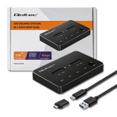 Qoltec Qoltec Drive docking station 2x SSD M.2 SATA | NGFF | USB Type C