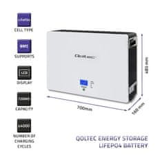 Qoltec qoltec baterija za shranjevanje energije lifepo4 | 7.2kwh| 48v | bms | lcd